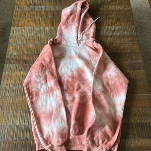 Obey Hoodie…pink and white color…rose on top left rose on the back